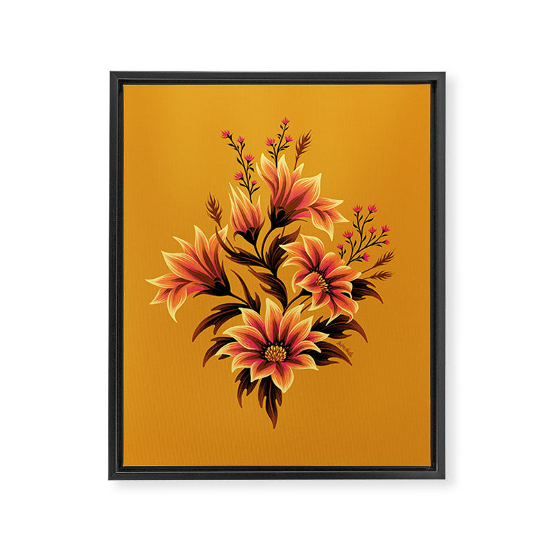 Gazania Floral - Orange Gold Framed Canvas Print Gallery Image 6
