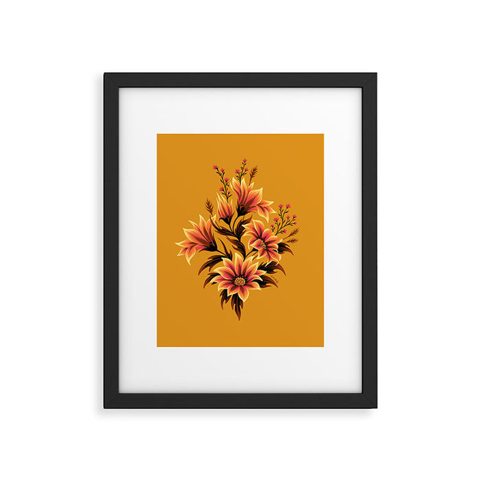 Gazania Floral - Orange Gold Framed Art Print Gallery Image 1