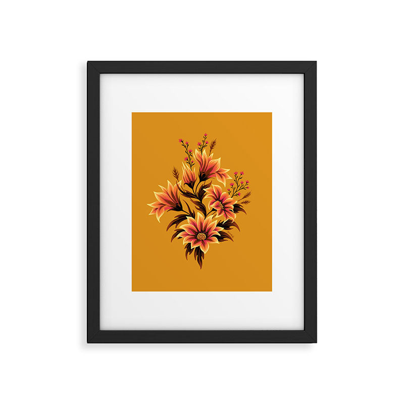 Gazania Floral - Orange Gold Framed Art Print Gallery Image 5