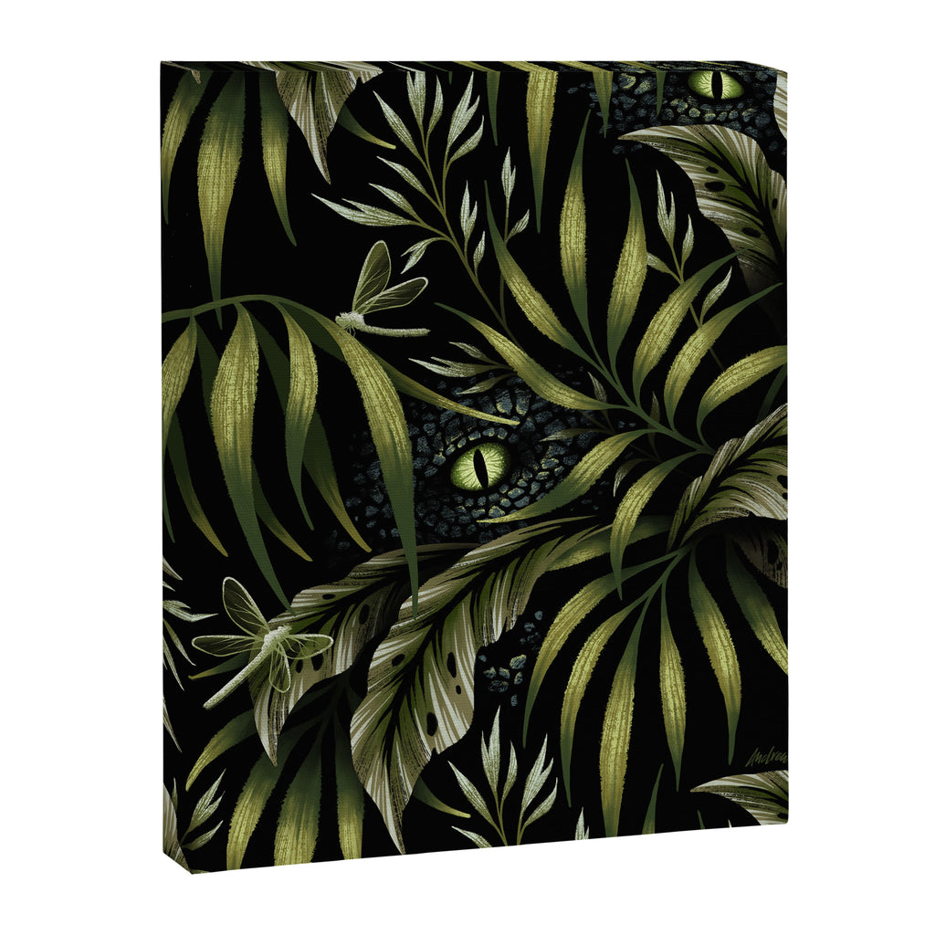Jurassic Jungle - Camo Green Canvas Print Gallery Image 6