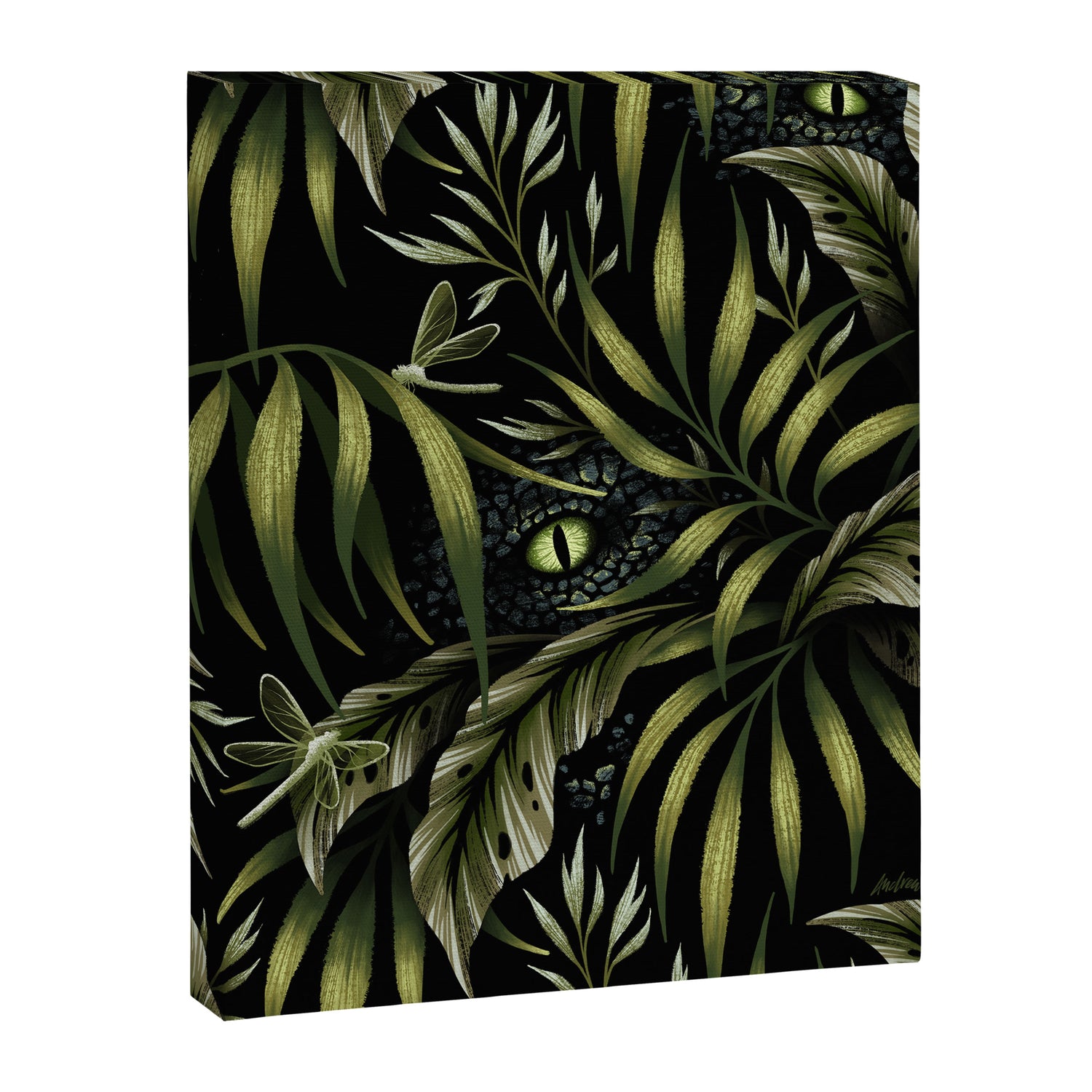 Jurassic Jungle - Camo Green Canvas Print Gallery Image 6