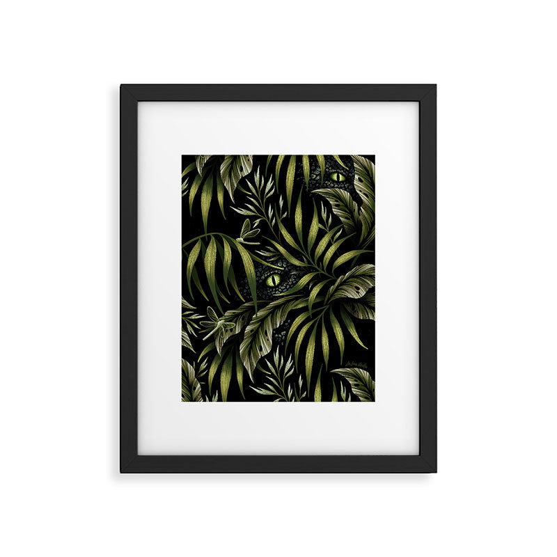Jurassic Jungle - Camo Green Framed Art Print Gallery Image 5