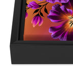 Pansies Floral - Peach and Purple Framed Canvas Print Gallery Image 3