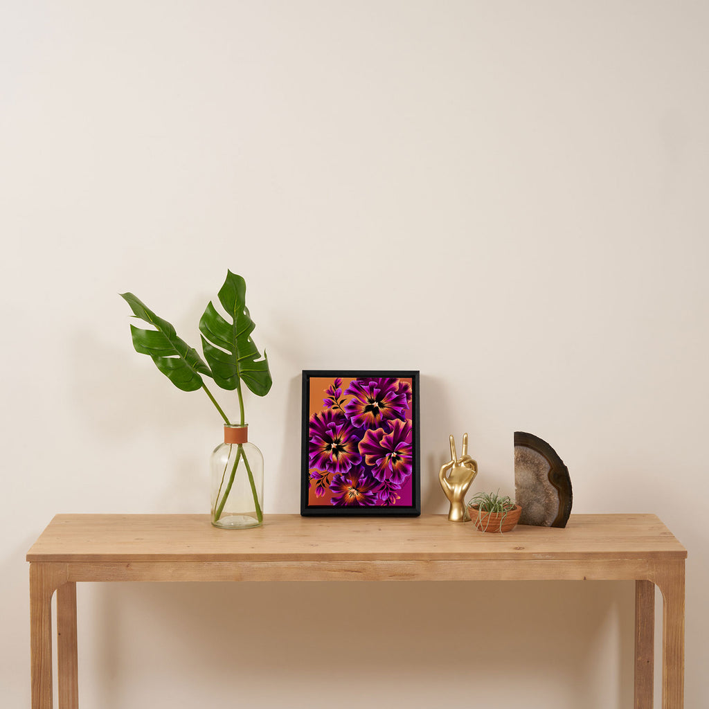 Pansies Floral - Peach and Purple Framed Canvas Print Gallery Image 4