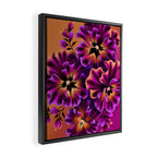 Pansies Floral - Peach and Purple Framed Canvas Print Gallery Image 2