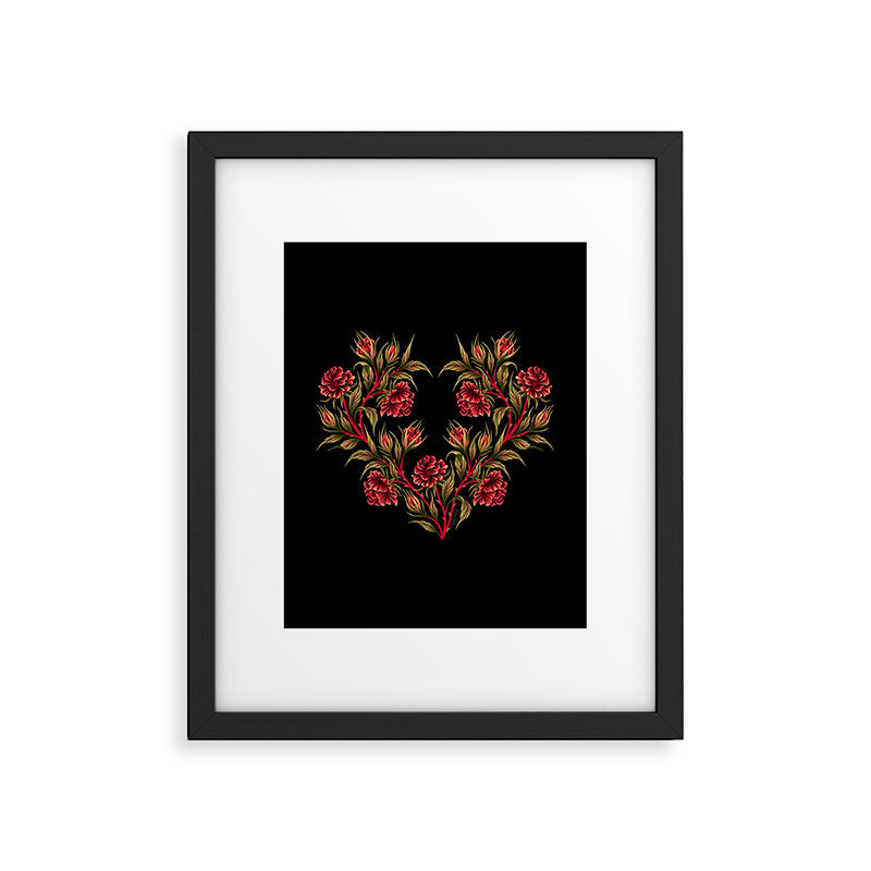 Rose - Red / Green Framed Art Print Gallery Image 6