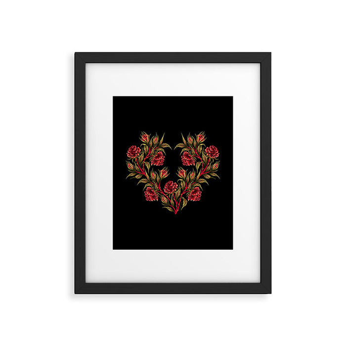 Rose - Red / Green Framed Art Print Gallery Image 1
