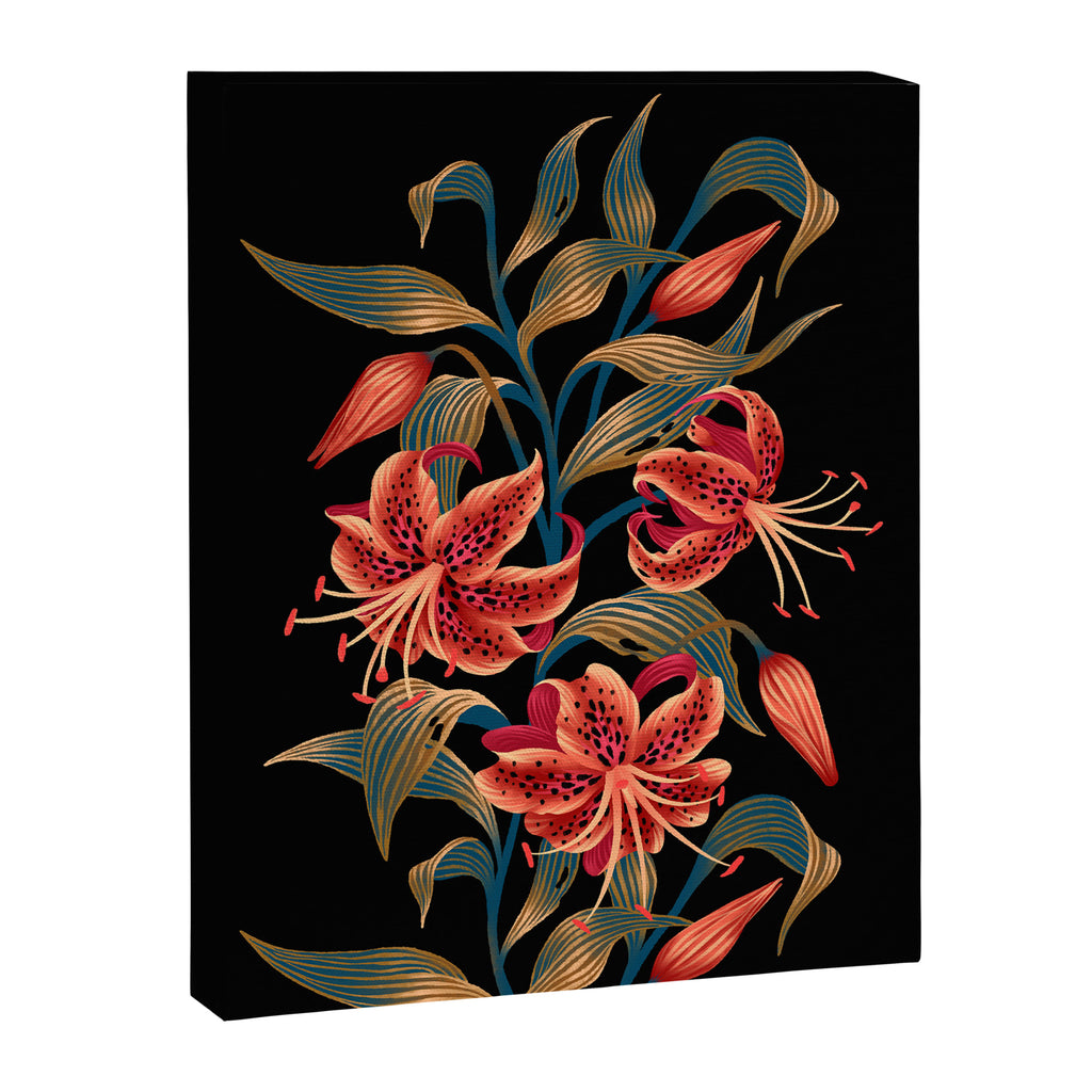 Tiger Lily - Orange Green Canvas Print Gallery Image 6