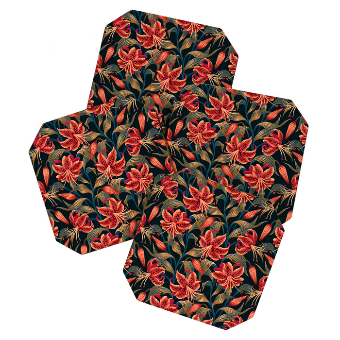Tiger Lily - Orange Green Coaster Gallery Image 1