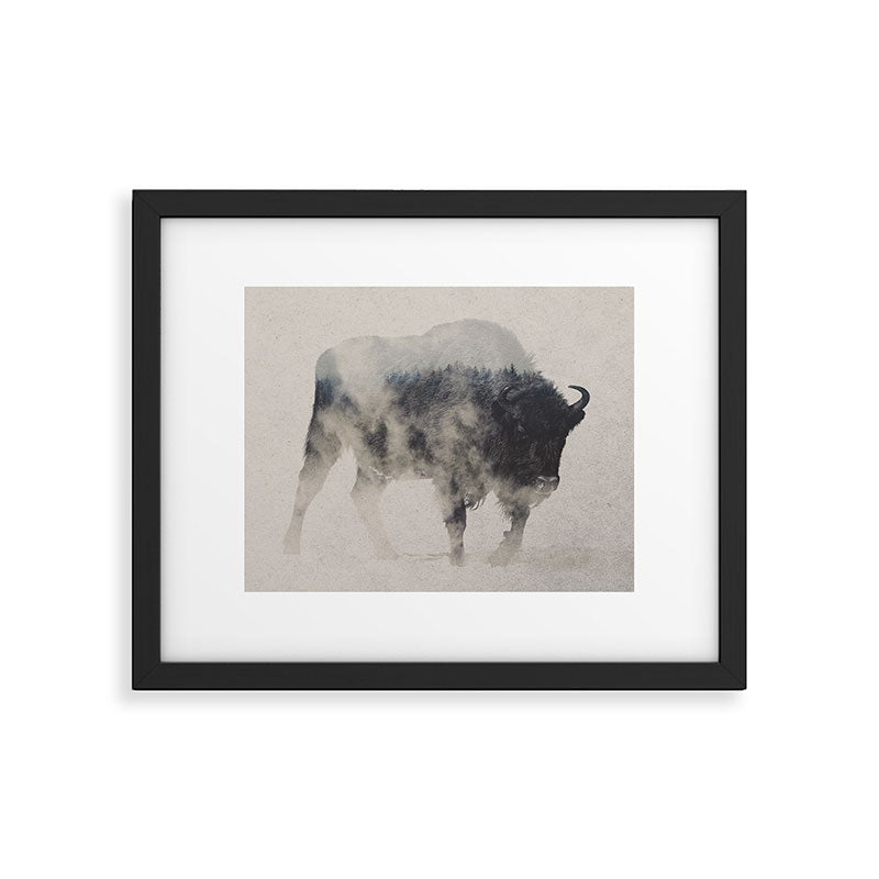 Bison In The Fog Framed Art Print Gallery Image 5