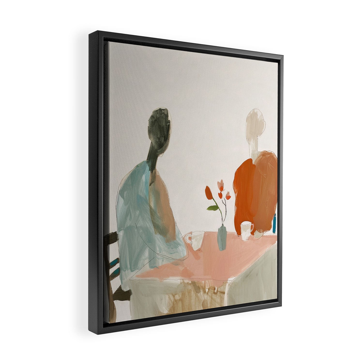 Abstract Cafe Stillness Framed Canvas Print Gallery Image 2