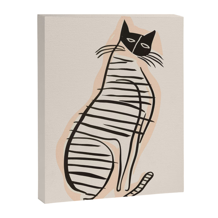 Abstract Cat in Lines Canvas Print Gallery Image 1
