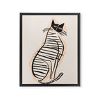 Abstract Cat in Lines Framed Canvas Print Gallery Image 6