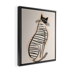 Abstract Cat in Lines Framed Canvas Print Gallery Image 2