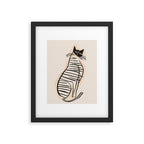 Abstract Cat in Lines Framed Art Print Gallery Image 5