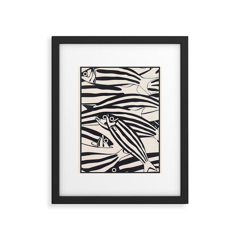 Abstract Fish Pattern Framed Art Print Gallery Image 5