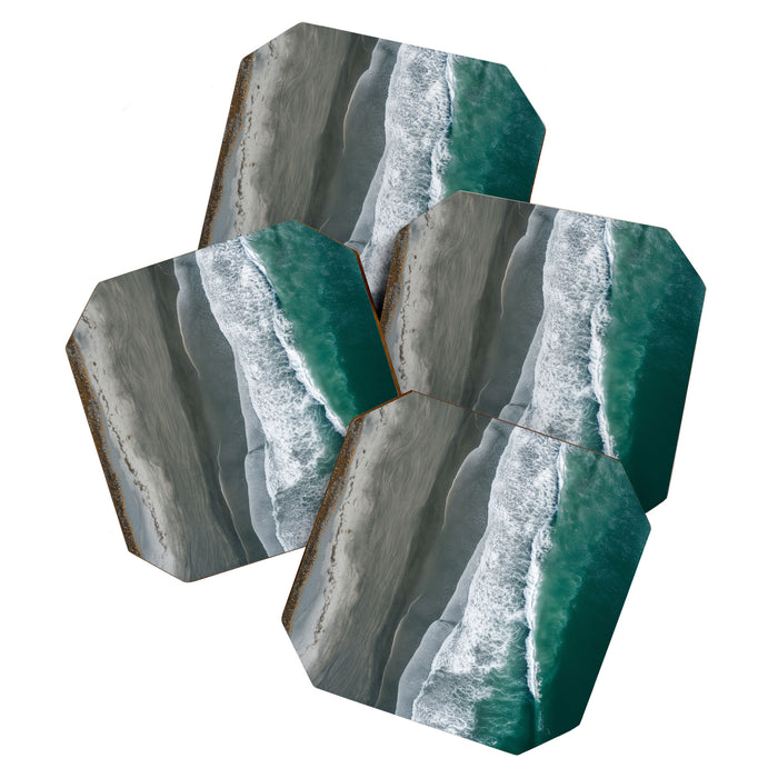 Aerial Coastlines - Modern Ocean Photography Print Coaster Gallery Image 1