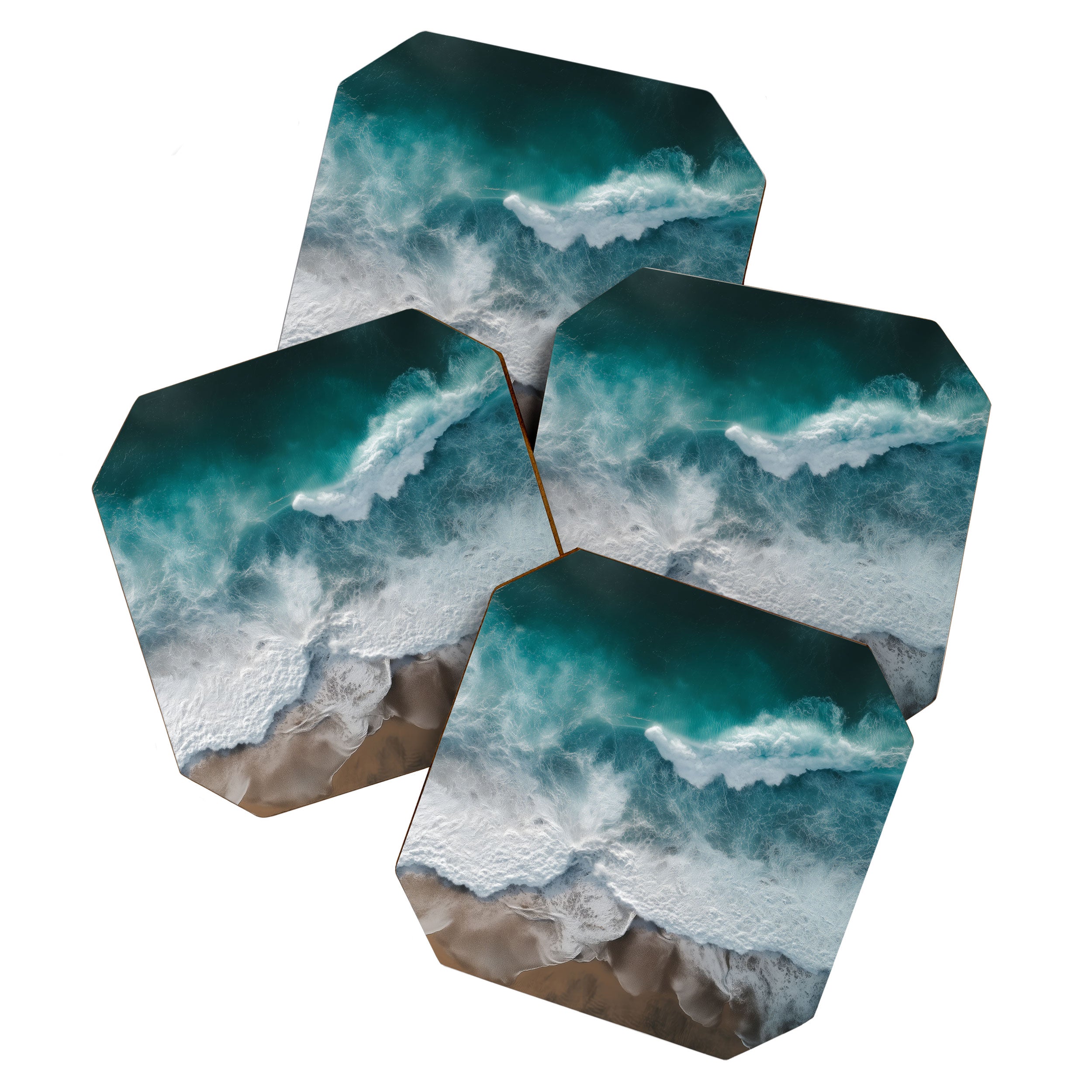 Aerial Ocean Waves - Coastal Photography Wall Art Coaster Gallery Image 1