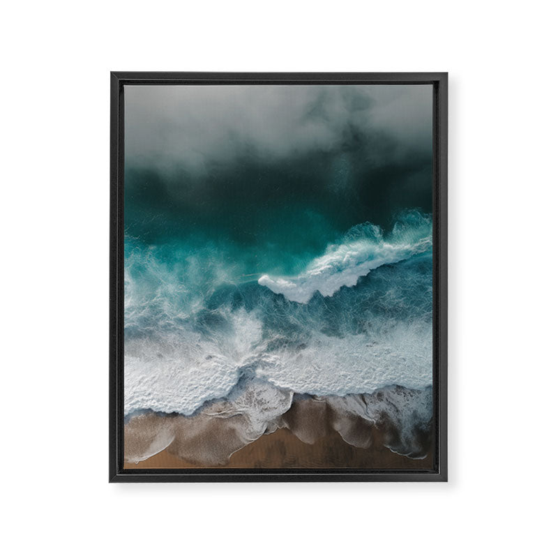 Aerial Ocean Waves - Coastal Photography Wall Art Framed Canvas Print Gallery Image 6