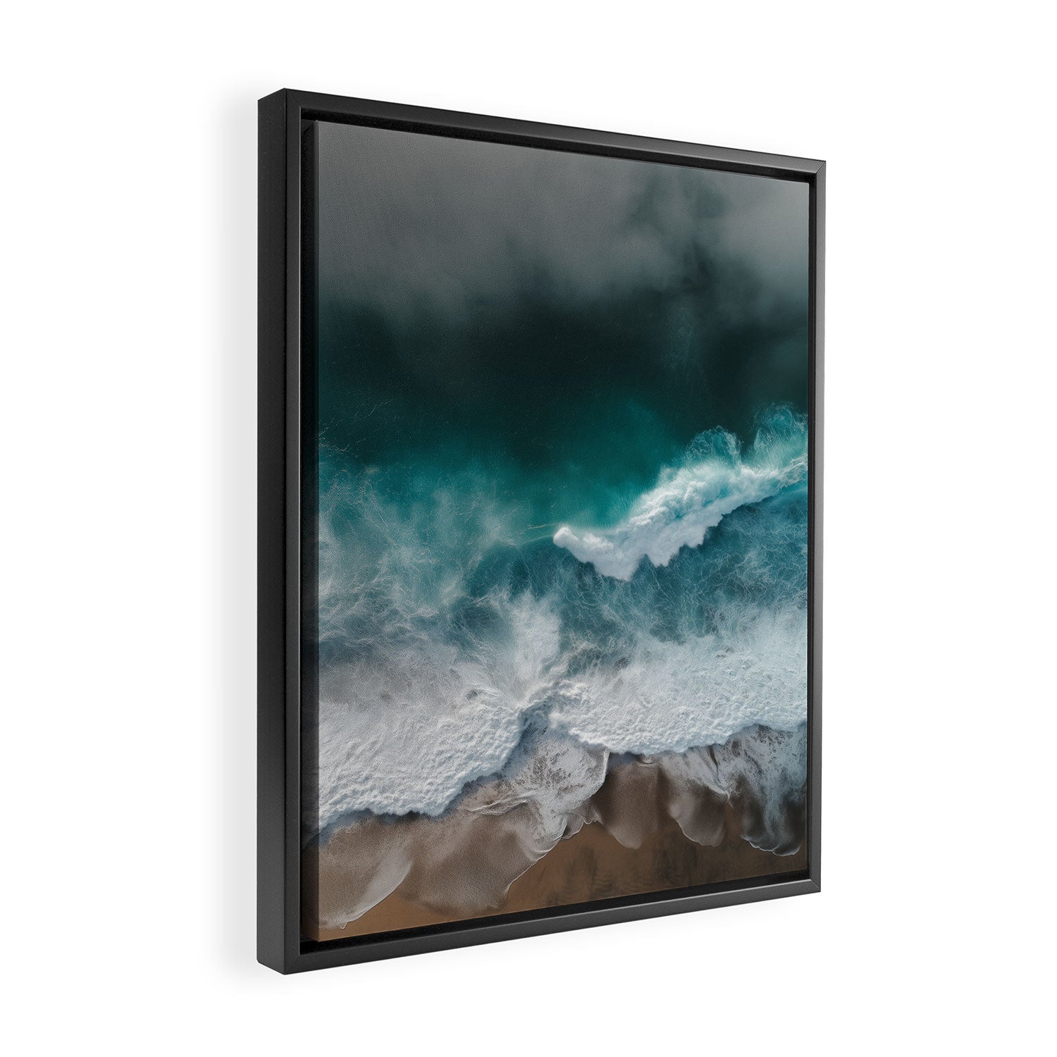 Aerial Ocean Waves - Coastal Photography Wall Art Framed Canvas Print Gallery Image 2