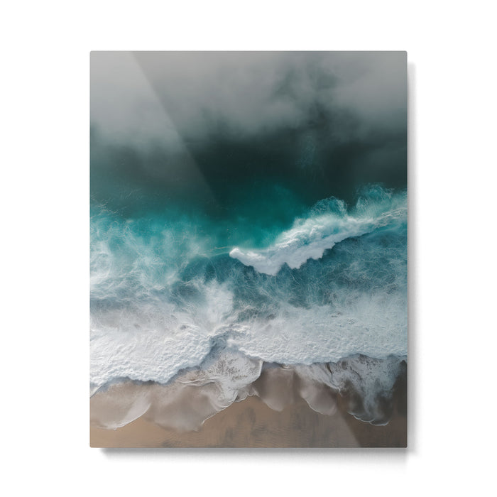Aerial Ocean Waves - Coastal Photography Wall Art Metal Print Gallery Image 1