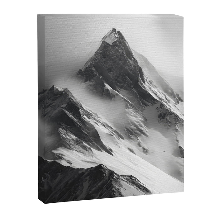 Alpine Silence - Minimalist Snowy Peak Wall Art Canvas Print Gallery Image 1