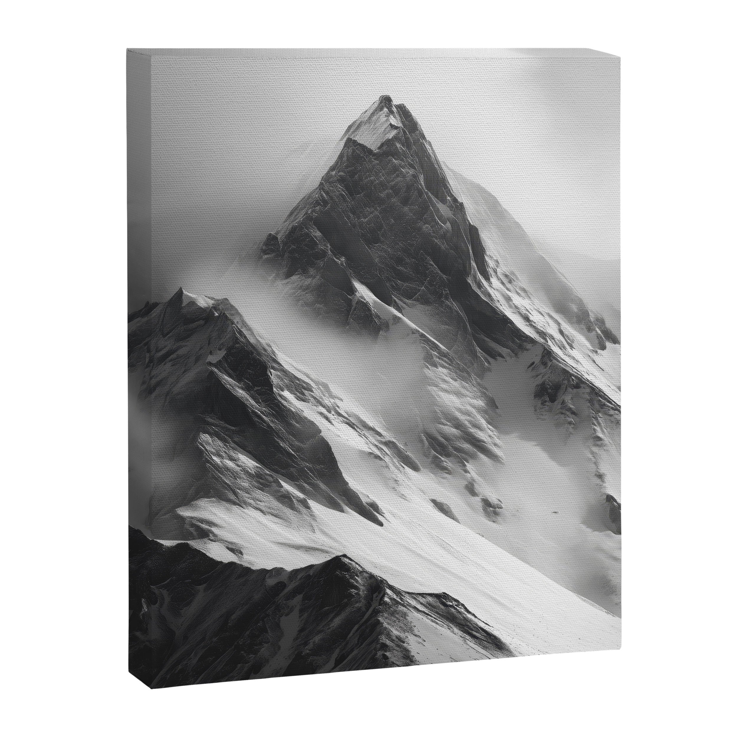 Alpine Silence - Minimalist Snowy Peak Wall Art Canvas Print Gallery Image 6