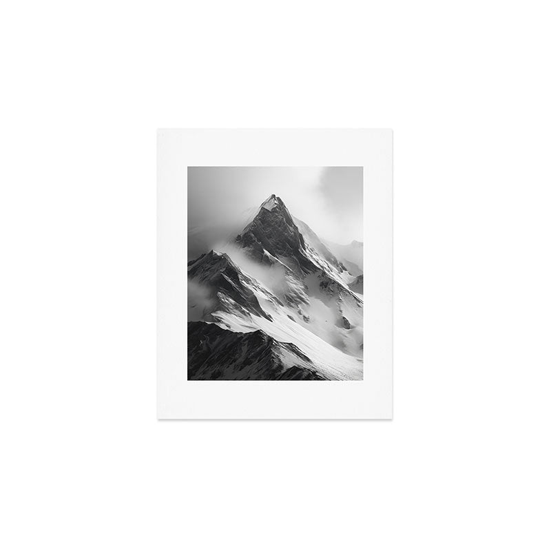 Alpine Silence - Minimalist Snowy Peak Wall Art Art Print Gallery Image 1