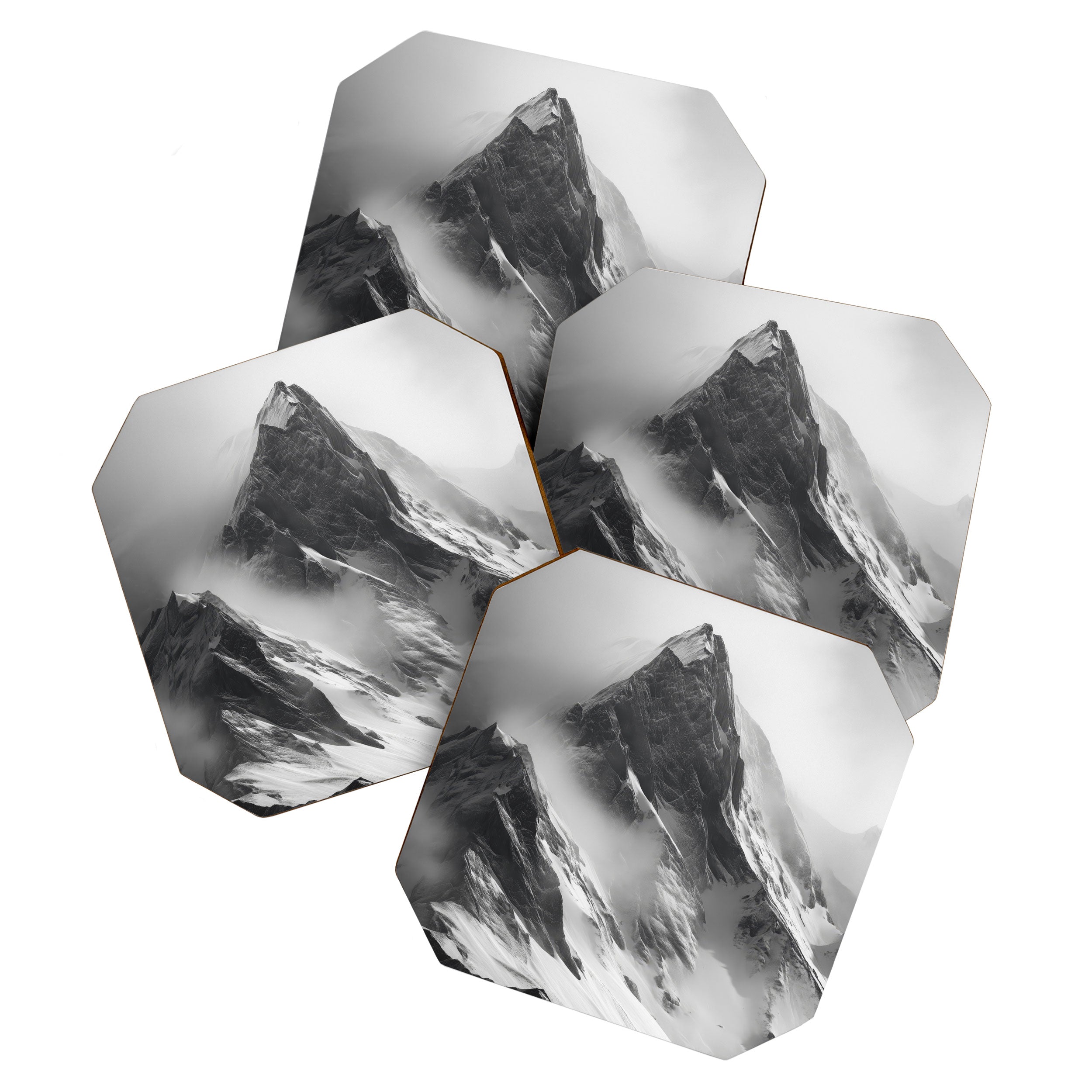 Alpine Silence - Minimalist Snowy Peak Wall Art Coaster Gallery Image 1