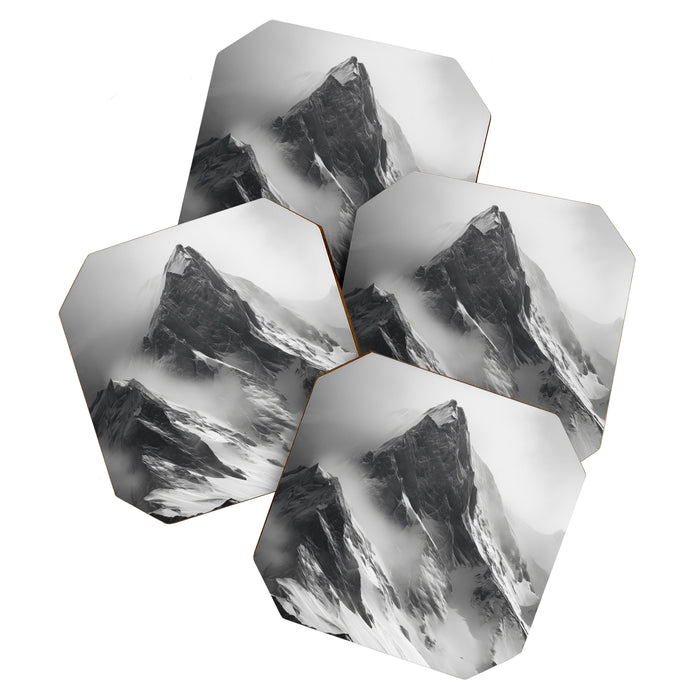 Alpine Silence - Minimalist Snowy Peak Wall Art Coaster Gallery Image 1