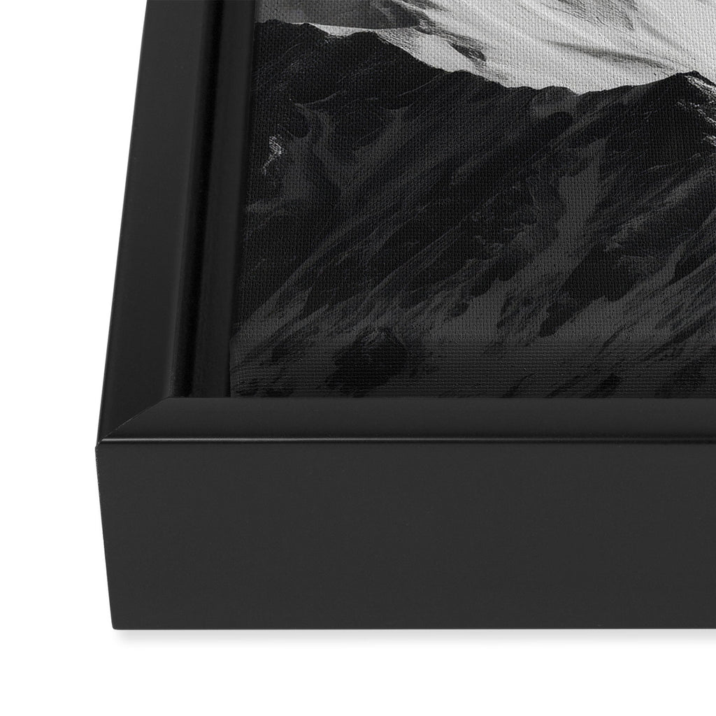 Alpine Silence - Minimalist Snowy Peak Wall Art Framed Canvas Print Gallery Image 3