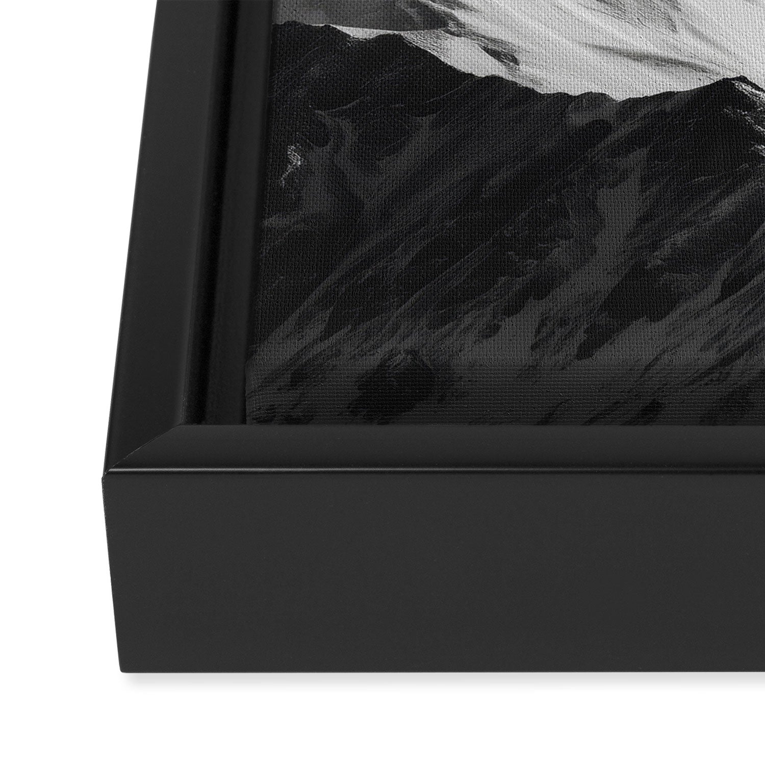 Alpine Silence - Minimalist Snowy Peak Wall Art Framed Canvas Print Gallery Image 3