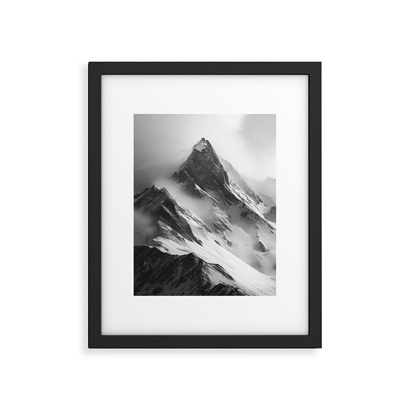 Alpine Silence - Minimalist Snowy Peak Wall Art Framed Art Print Gallery Image 5