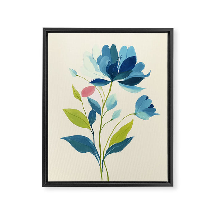 Azure Bloom Framed Canvas Print Gallery Image 1