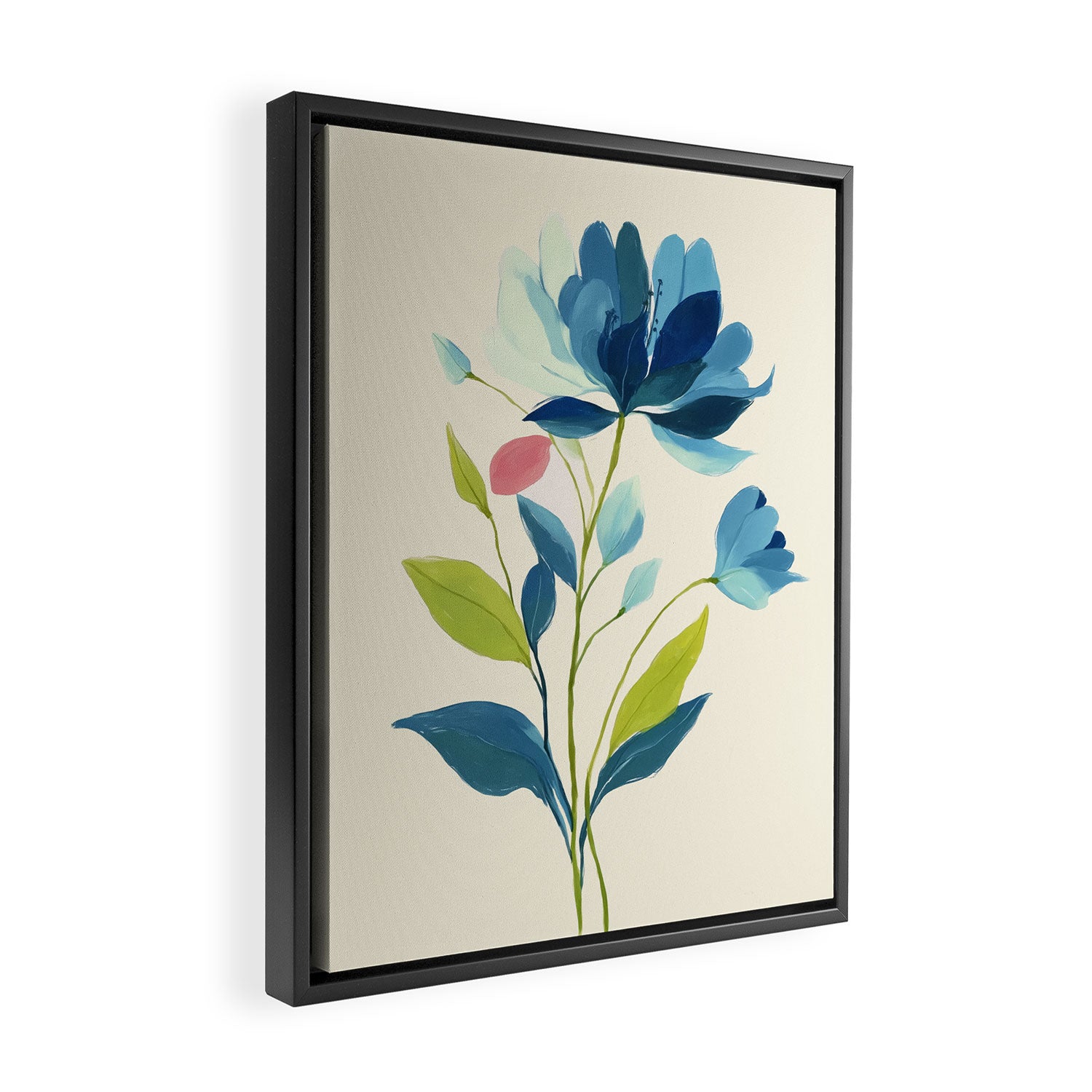 Azure Bloom Framed Canvas Print Gallery Image 2
