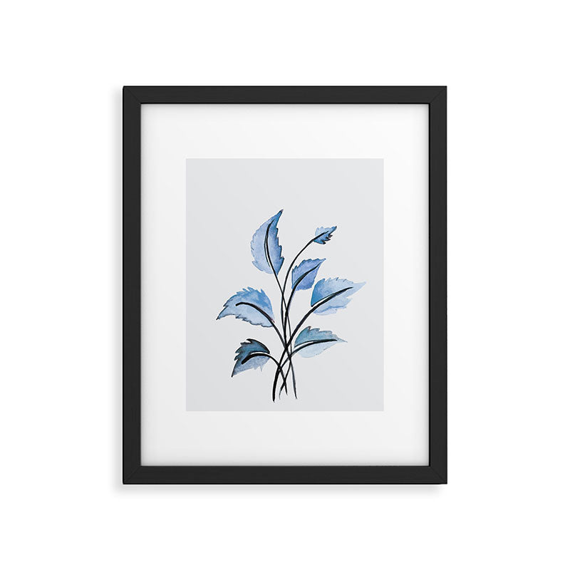 Blue leaves Framed Art Print Gallery Image 5