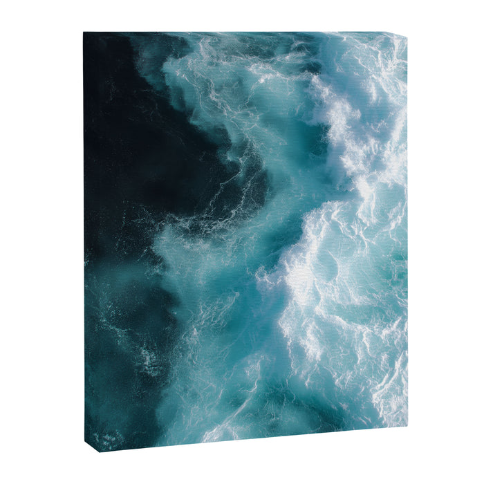 Breaking Waves - Aerial Ocean Print Canvas Print Gallery Image 1