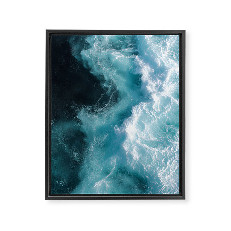 Breaking Waves - Aerial Ocean Print Framed Canvas Print Gallery Image 6