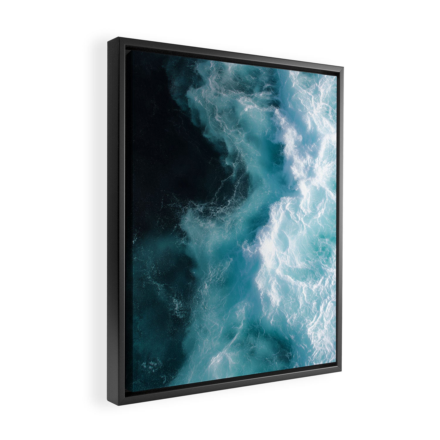 Breaking Waves - Aerial Ocean Print Framed Canvas Print Gallery Image 2