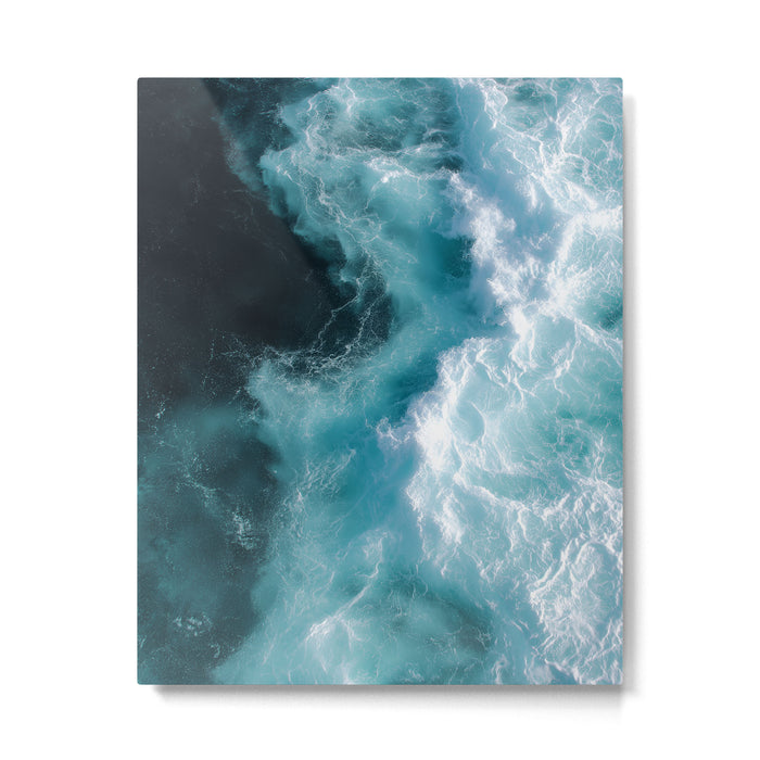 Breaking Waves - Aerial Ocean Print Metal Print Gallery Image 1