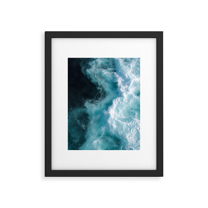 Breaking Waves - Aerial Ocean Print Framed Art Print Gallery Image 1