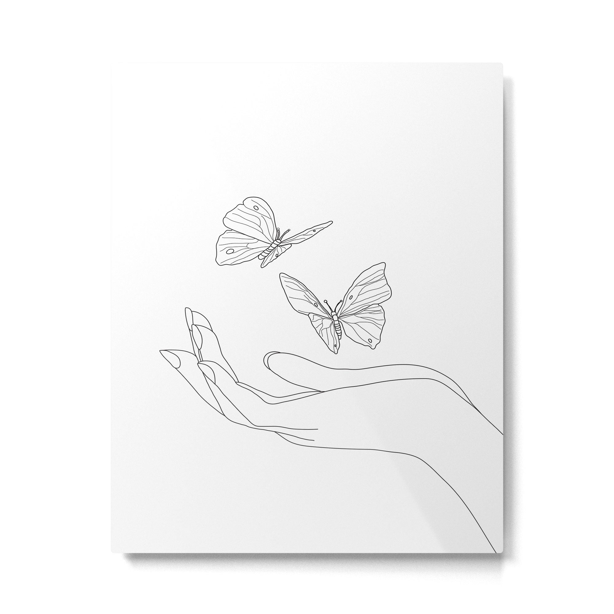 Butterflies on the Palm of the Hand Metal Print Gallery Image 4
