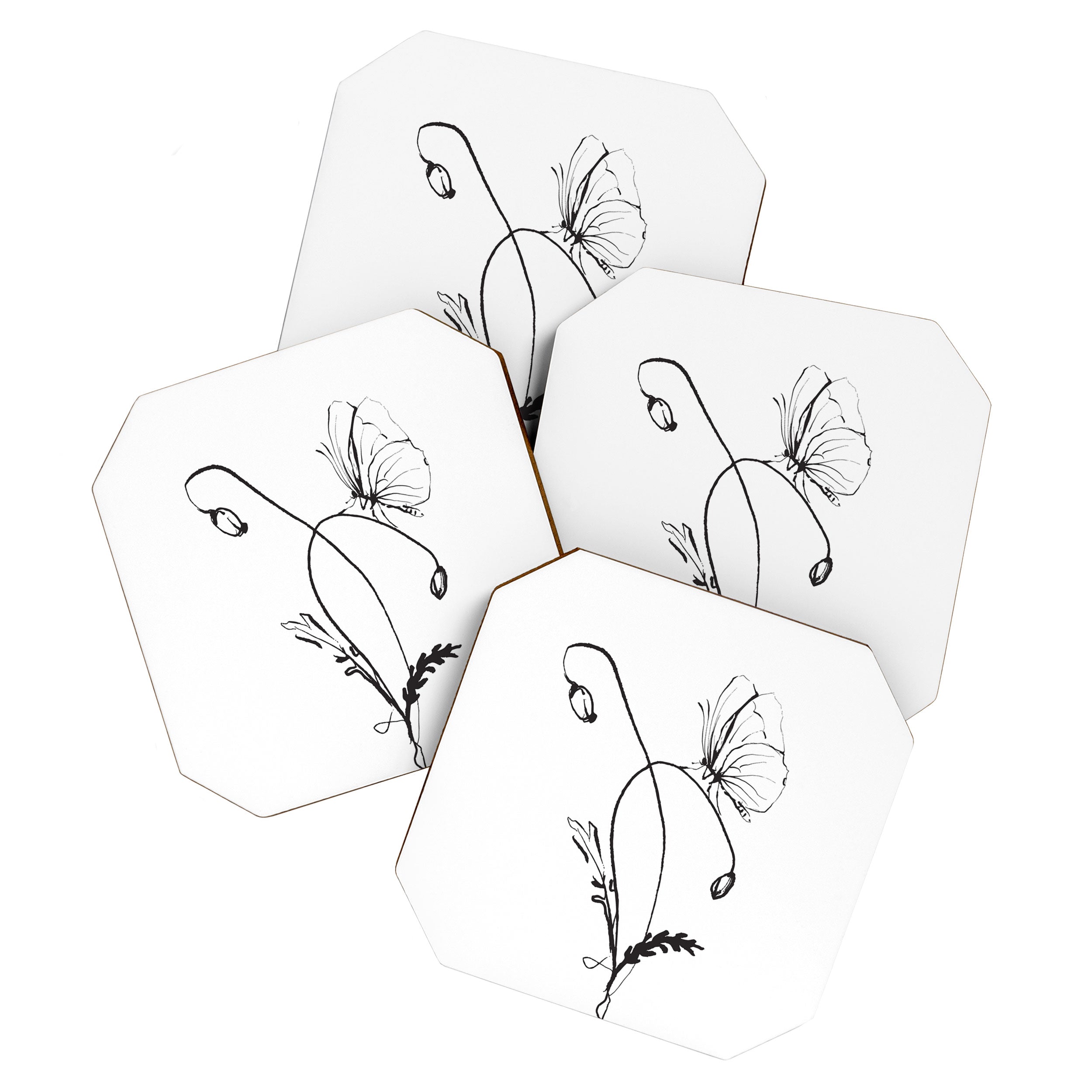 Butterfly on a little flower 5 Coaster Gallery Image 1