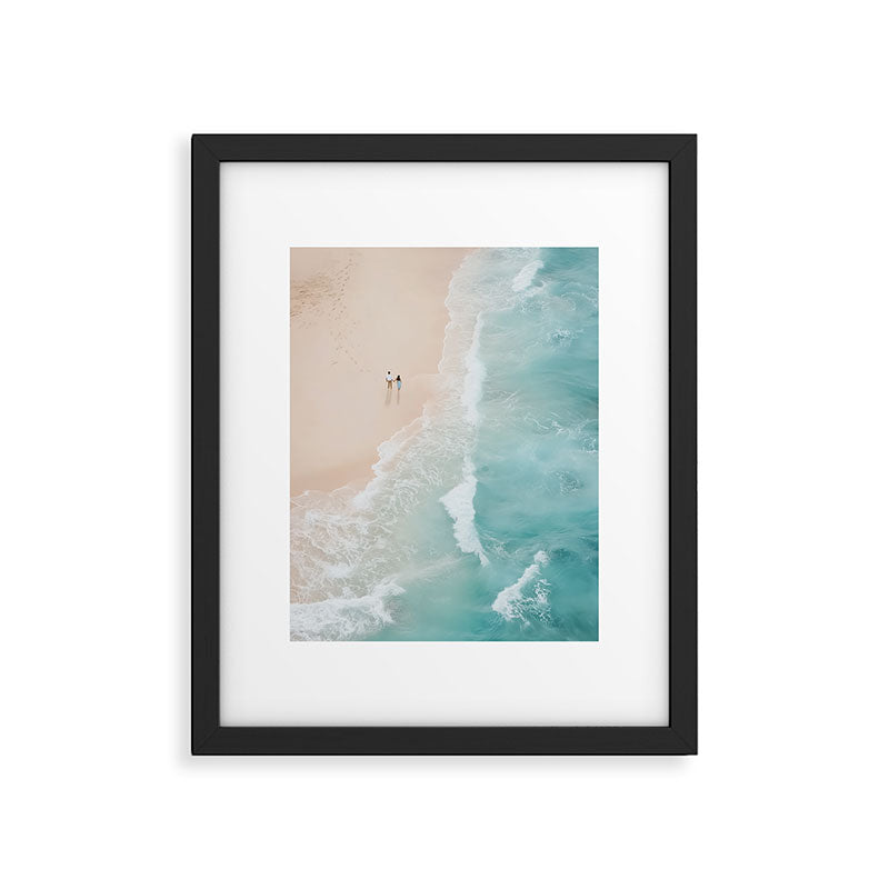 Couple on the Pastel Shore - Aerial Coastal Print Framed Art Print Gallery Image 4