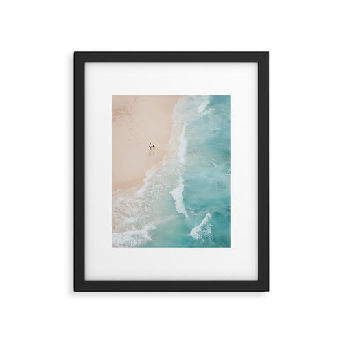 Couple On The Pastel Shore - Aerial Coastal Print Framed Art Print Gallery Image 4