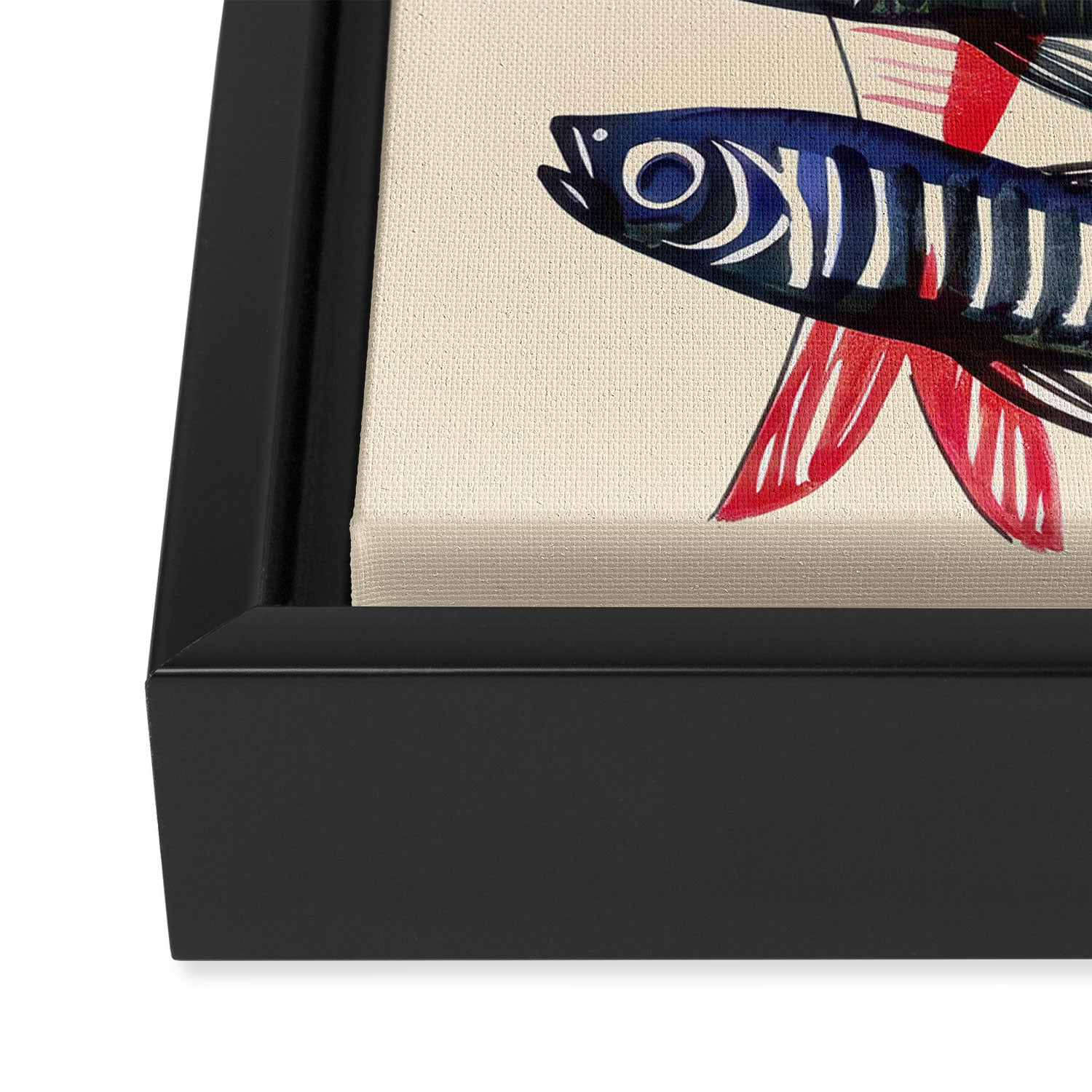Deep Sea Stripes Framed Canvas Print Gallery Image 3