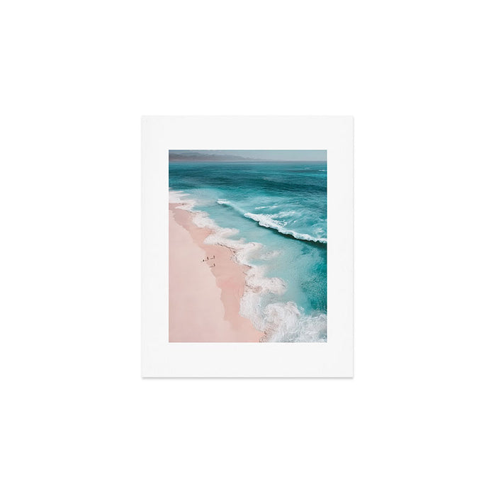 Dream Beach - Aerial Photography of Pink and Turquoise Coast Art Print Gallery Image 1