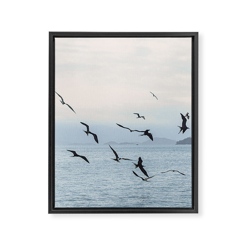 Flock of Birds at Sunset Framed Canvas Print Gallery Image 6