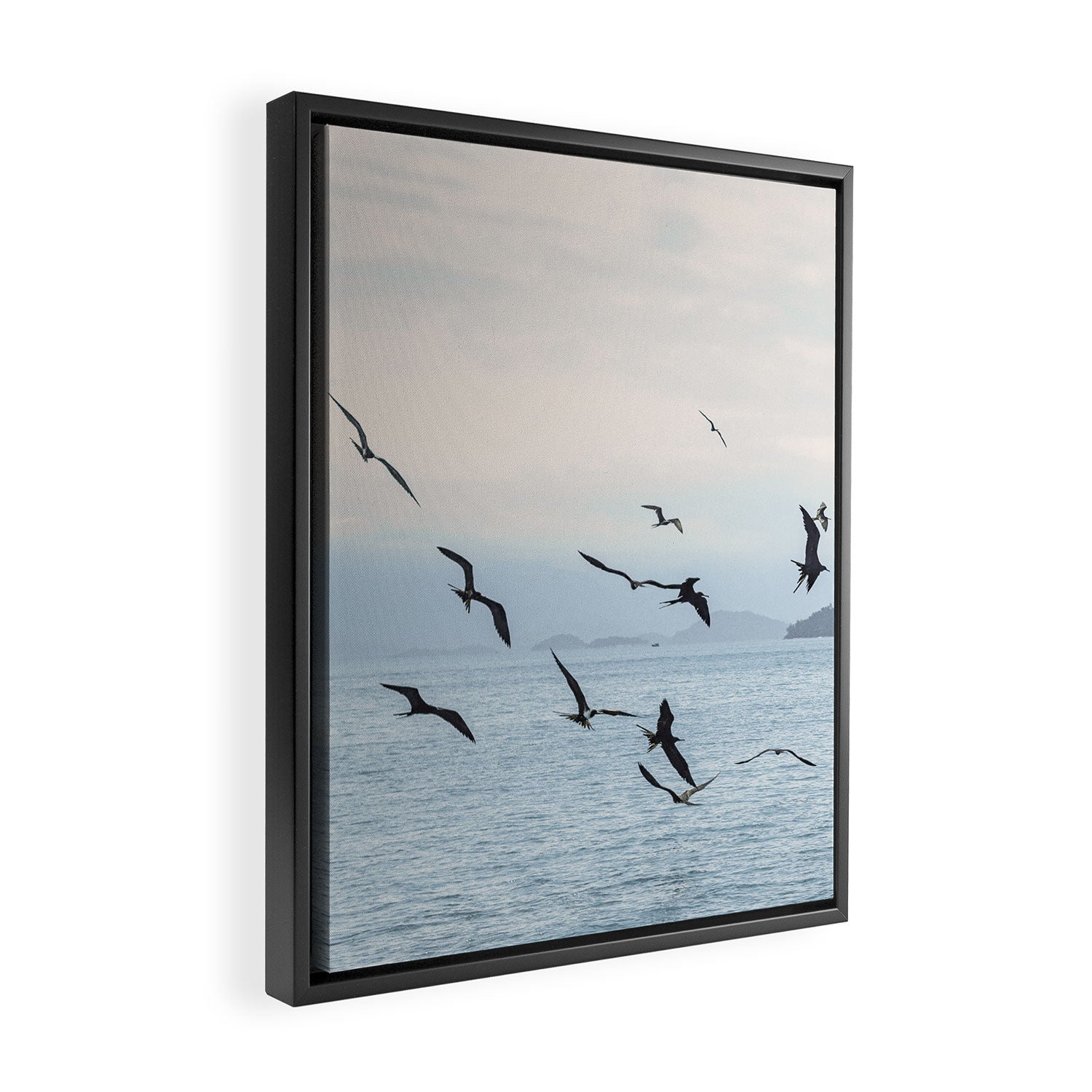 Flock of Birds at Sunset Framed Canvas Print Gallery Image 2