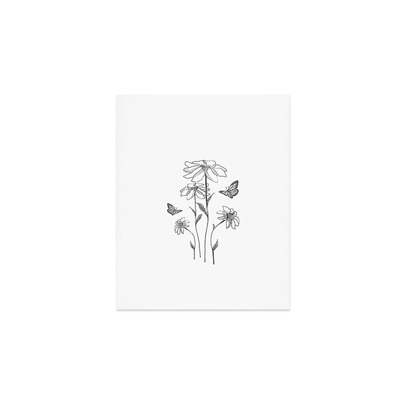 Flowers and butterflies 2 Art Print Gallery Image 1